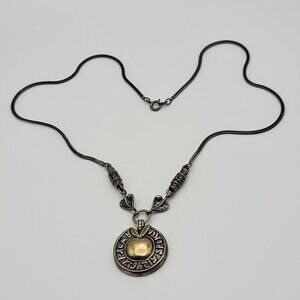 Vtg. A Word Rightly Spoken Proverb 25 Scripture 18 Sterling Silver Necklace 17"